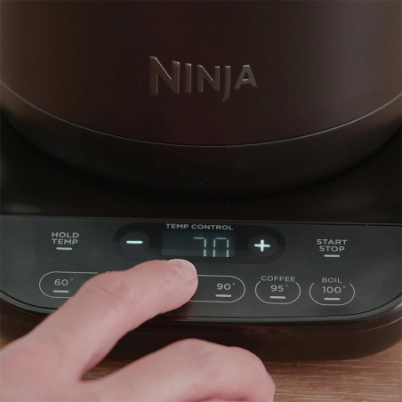 Електрическа кана Ninja KT200EU, 3000W, 1.7 л, 40-100 C, Поддържане на топлината,Кипване за 50 секунди, Цифров контролен панел, Черен
