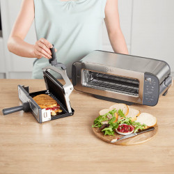 Тостер 3в1 Ninja ST202EU, 2400W, 7 програми, Температурен контрол, Грил, Размразяване, Претопляне, Хоризонтална работа, Сребрист