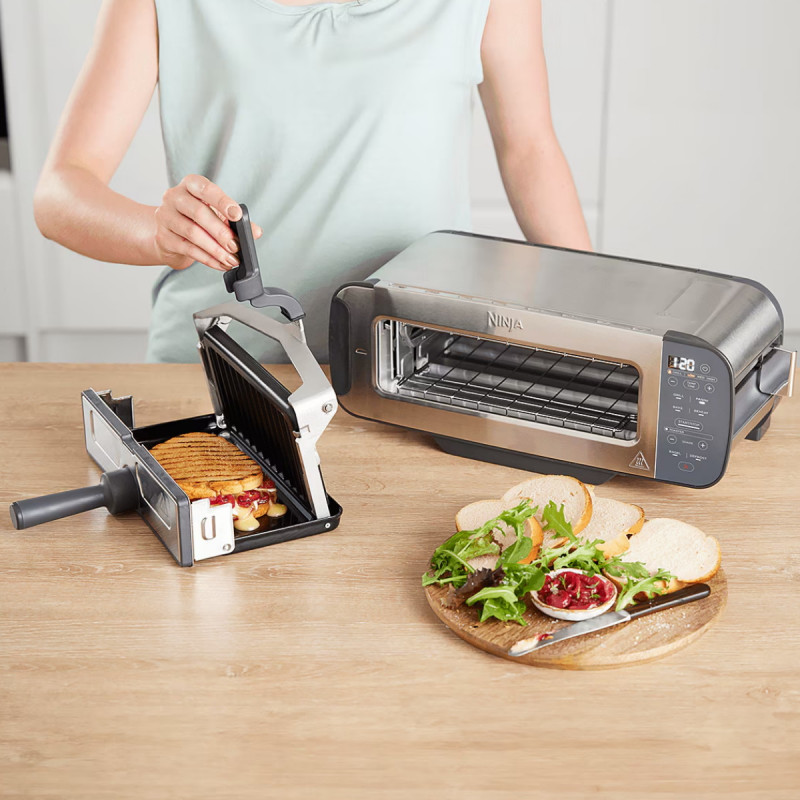 Тостер 3в1 Ninja ST202EU, 2400W, 7 програми, Температурен контрол, Грил, Размразяване, Претопляне, Хоризонтална работа, Сребрист