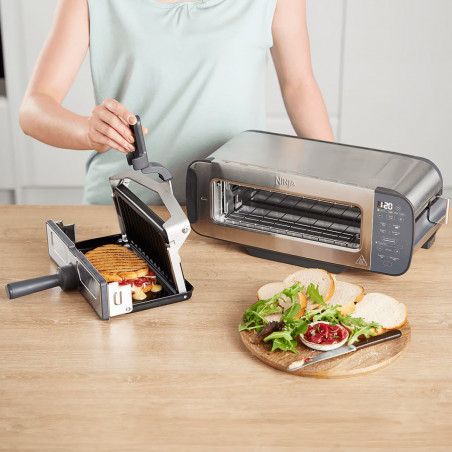 Тостер 3в1 Ninja ST202EU, 2400W, 7 програми, Температурен контрол, Грил, Размразяване, Претопляне, Хоризонтална работа, Сребрист