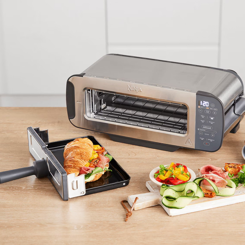 Тостер 3в1 Ninja ST202EU, 2400W, 7 програми, Температурен контрол, Грил, Размразяване, Претопляне, Хоризонтална работа, Сребрист