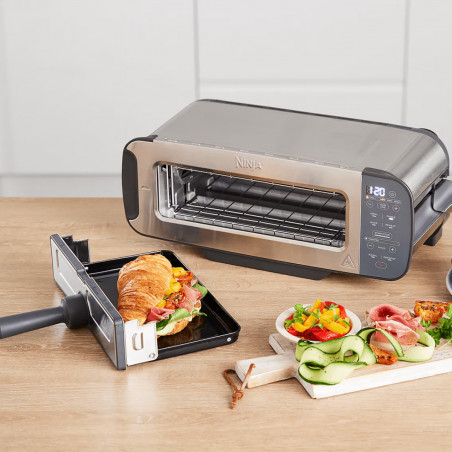Тостер 3в1 Ninja ST202EU, 2400W, 7 програми, Температурен контрол, Грил, Размразяване, Претопляне, Хоризонтална работа, Сребрист