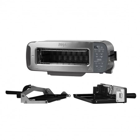 Тостер 3в1 Ninja ST202EU, 2400W, 7 програми, Температурен контрол, Грил, Размразяване, Претопляне, Хоризонтална работа, Сребрист