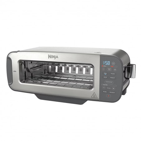 Тостер 3в1 Ninja ST202EU, 2400W, 7 програми, Температурен контрол, Грил, Размразяване, Претопляне, Хоризонтална работа, Сребрист