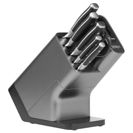 Комплект кухненски ножове с точило Ninja K32014EUUK, 6 части, StaySharp, Ергономичен дизайн, Сребрист/черен