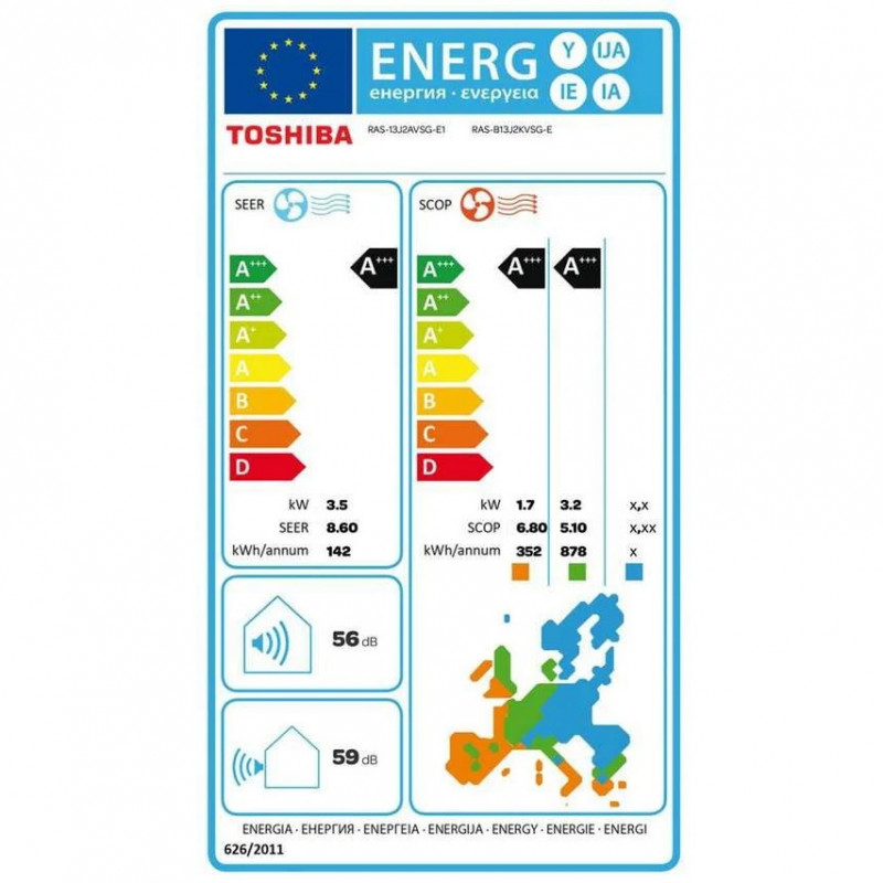 Инверторен климатик Toshiba Shorai Edge RAS-B13G3KVSGB-E + RAS-13J2AVSG-E1, 13000 BTU, 26 м2, A+++, Wi-Fi, R-32, 12 функции, Черен