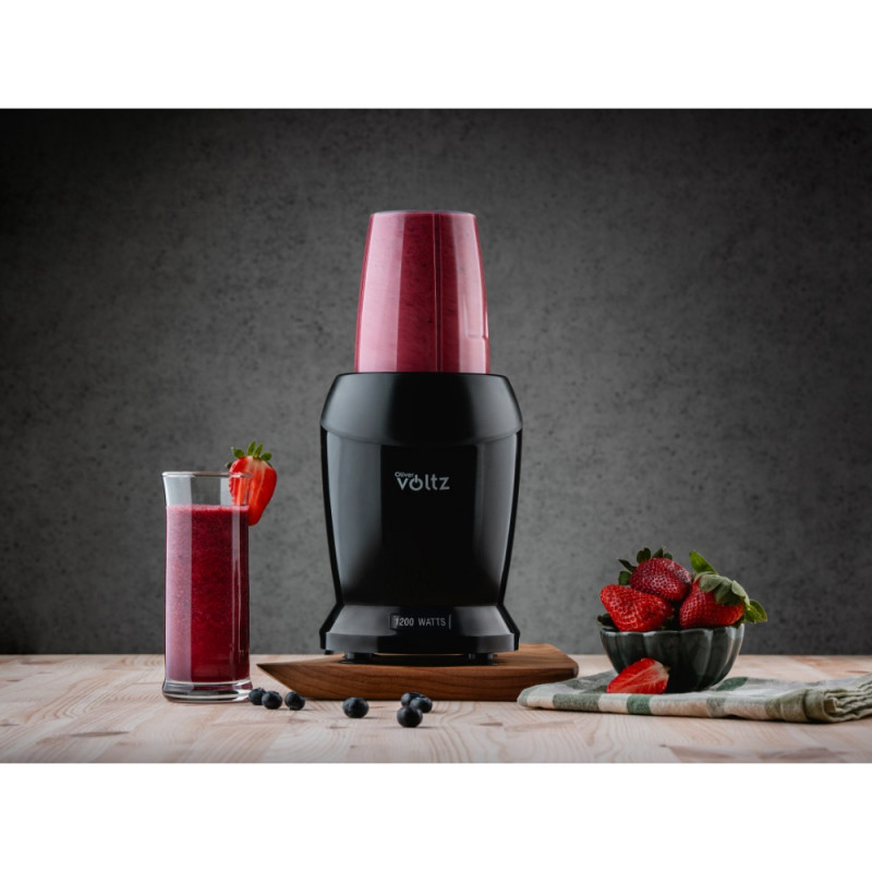Нутри блендер Oliver Voltz OV51162D, 1200 W, 2 чаши, Без BPA, 1л/800 мл, Трошене на лед, Черен