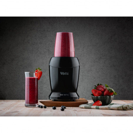 Нутри блендер Oliver Voltz OV51162D, 1200 W, 2 чаши, Без BPA, 1л/800 мл, Трошене на лед, Черен