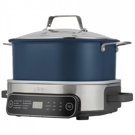 Мултикукър Ninja MC1101EU, 1400W, 6 л, 8 програми, Таймер, Студени дръжки и основа, Среднощно синьо