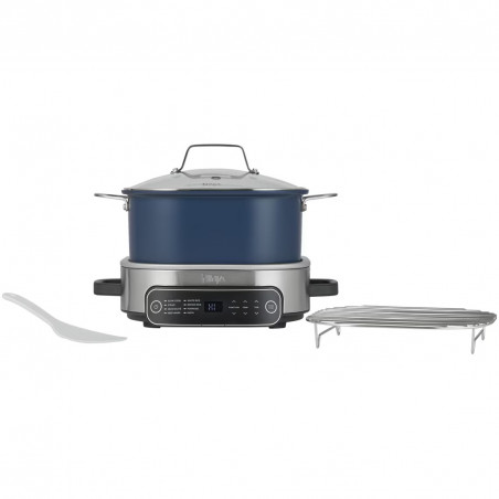 Мултикукър Ninja MC1101EU, 1400W, 6 л, 8 програми, Таймер, Студени дръжки и основа, Среднощно синьо