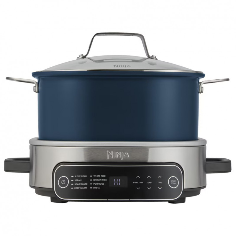 Мултикукър Ninja MC1101EU, 1400W, 6 л, 8 програми, Таймер, Студени дръжки и основа, Среднощно синьо