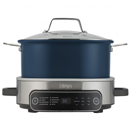 Мултикукър Ninja MC1101EU, 1400W, 6 л, 8 програми, Таймер, Студени дръжки и основа, Среднощно синьо