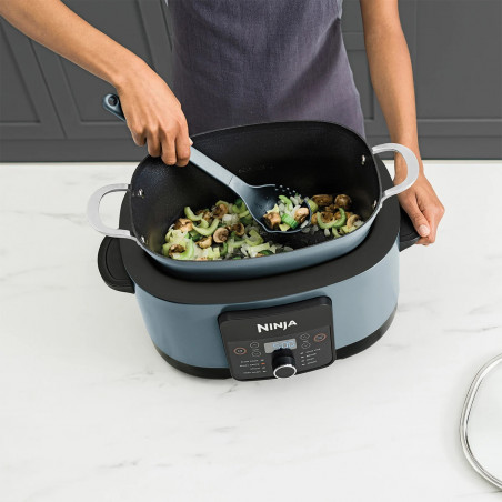 Мултикукър Ninja Foodi PossibleCooker 8in1 MC1001EU, 1200W, 8 л, 8 програми, Керамично покритие, Таймер, Triple Fusion Heat, Син/черен