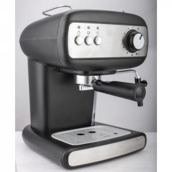 Еспресо машина Crown CEM-1525, 850W, 15 bar, 1.2 л, Подгряване на чаши, Пара, Подвижен резервоар, Крема диск, Черен