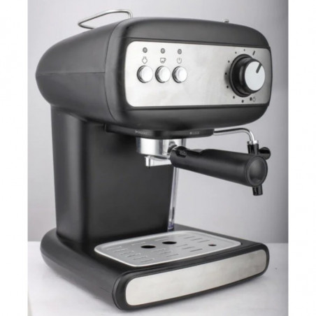 Еспресо машина Crown CEM-1525, 850W, 15 bar, 1.2 л, Подгряване на чаши, Пара, Подвижен резервоар, Крема диск, Черен