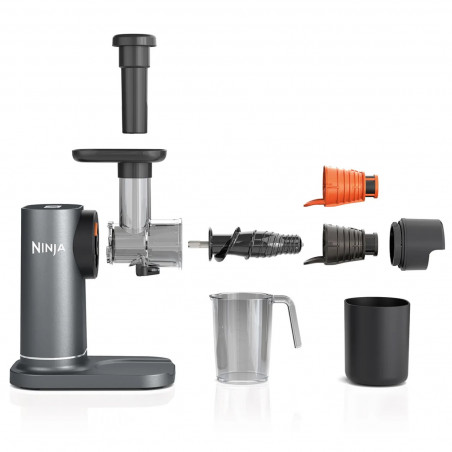Сокоизстисквачка Ninja Cold Press JC151EU, 150W, 700 мл, Студено пресоване, 2 филтъра, Без BPA, Обратна скорост, Черен/сив