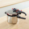 Тенджера под налягане Tefal P2584301, 4/6 л, 2 режима за зеленчуци и месо, 5точкова система за безопасност, Трислойно дъно, Индукция, Хром
