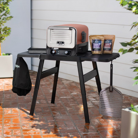 Грил маса Ninja Woodfire 4718J800EUUK, 107х86х66 см, Регулируема, Странична поставка, Черен
