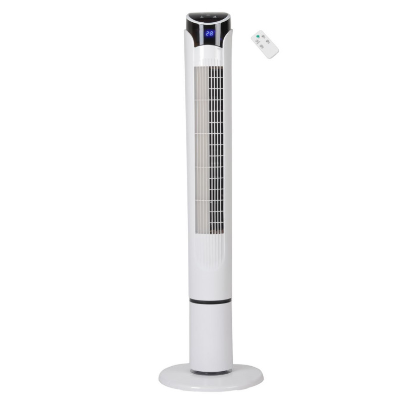 Вентилатор кула Elite ETTF-0332, 45W, 100 см, Таймер, 3 скорости, LED дисплей, Дистанционно, Бял