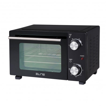 Мини фурна Elite EMO-2510, 800W, 10 л, 2 нагревателя, От 90 до 230C, Таймер 30 мин, Черен