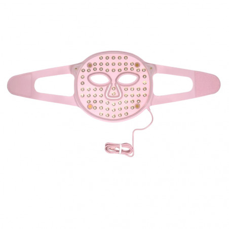 Фототерапевтична маска за лице Beautifly Aura Glam, 220 LED светлини, Колагенова регенерация и антиейдж ефект, 3 интензитета, Охлаждане, USB-C, Розов