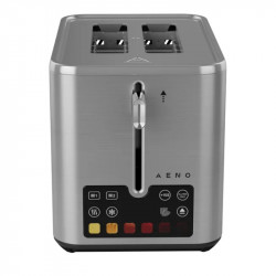 Тостер за хляб AENO ATS0004, 1600W, 2 филии, 6 степени, 3 функции, Подвижна тава за трохи, Инокс