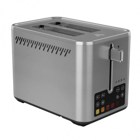 Тостер за хляб AENO ATS0004, 1600W, 2 филии, 6 степени, 3 функции, Подвижна тава за трохи, Инокс