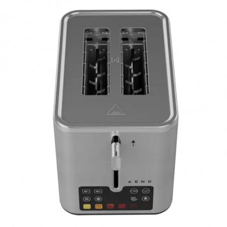 Тостер за хляб AENO ATS0004, 1600W, 2 филии, 6 степени, 3 функции, Подвижна тава за трохи, Инокс