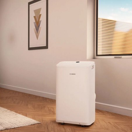 Мобилен климатик Bosch Cool 2000, 9000 BTU, 35 м2, А, Auto Swing, Таймер, LCD дисплей, Нощен режим, Бял