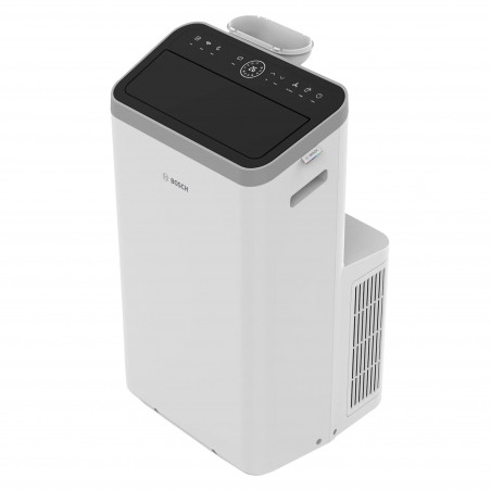 Мобилен климатик Bosch Cool 4000, 9000 BTU, 35 м2, А, Auto Swing, Таймер, LCD дисплей, Нощен режим, Бял/черен