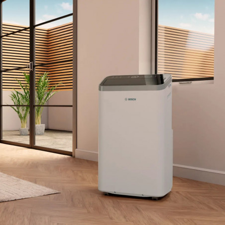 Мобилен климатик Bosch Cool 4000, 9000 BTU, 35 м2, А, Auto Swing, Таймер, LCD дисплей, Нощен режим, Бял/черен
