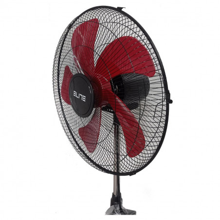 Вентилатор Elite EFS-1302, 100W, 45 см, 3 скорости, 5 перки, Кръгла основа, Черен/Червен