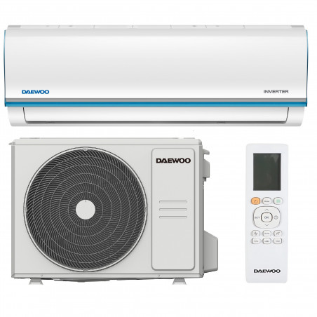 Инверторен климатик Daewoo SAF24M1WR30, 24000 BTU, А++, 60 м2, 7 режима, Wi-Fi, Автоматично размразяване и регулиране на темп, Самопочистване, Таймер, Jet Cool/Heat, Бял