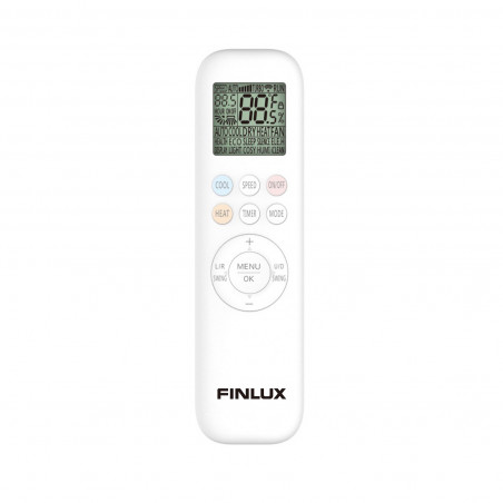 Инверторен климатик Finlux 12FERRO87BRIS, 12000 BTU, А+++, 30 м2, Wi-Fi, Комфортен бриз, 4D обдухване, Нагревател на външно тяло, Инокс