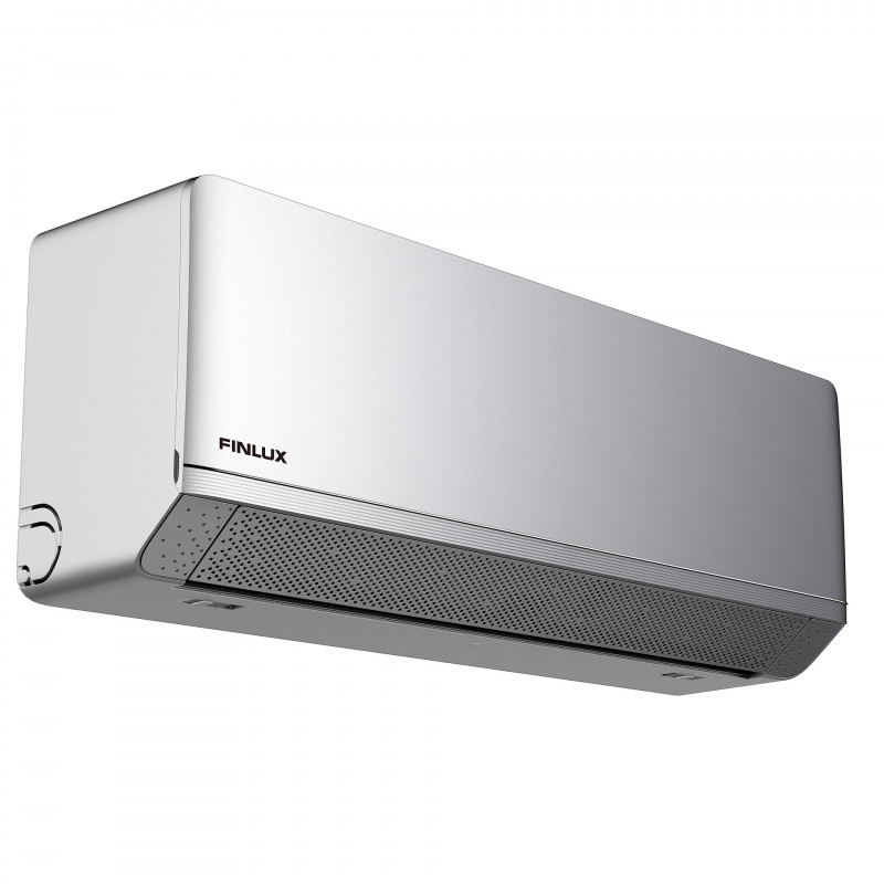 Инверторен климатик Finlux 12FERRO87BRIS, 12000 BTU, А+++, 30 м2, Wi-Fi, Комфортен бриз, 4D обдухване, Нагревател на външно тяло, Инокс