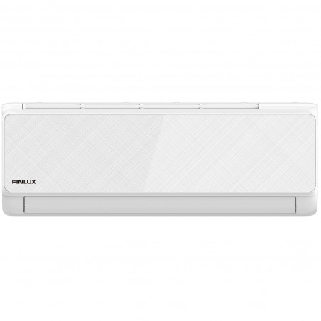 Инверторен климатик Finlux 12LIE55BE, 12000 BTU, 30 м2, Нагревател на външно тяло, 4D обдухване, Работа при -25C, Бял