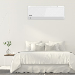 Инверторен климатик Finlux 12LIE55BE, 12000 BTU, 30 м2, Нагревател на външно тяло, 4D обдухване, Работа при -25C, Бял