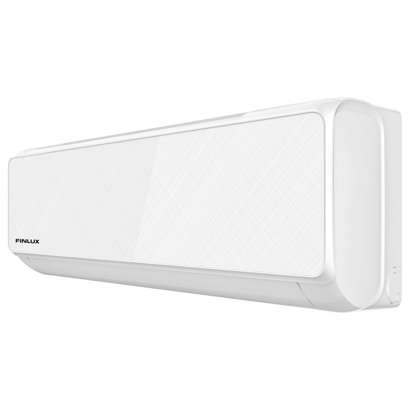 Инверторен климатик Finlux 12LIE55BE, 12000 BTU, 30 м2, Нагревател на външно тяло, 4D обдухване, Работа при -25C, Бял