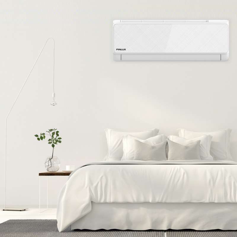Инверторен климатик Finlux 18QUA58LIS, 18000 BTU, А+++, 40 м2, Wi-Fi, Плазмен филтър, 4D обдухване, Работа при -25C, Бял