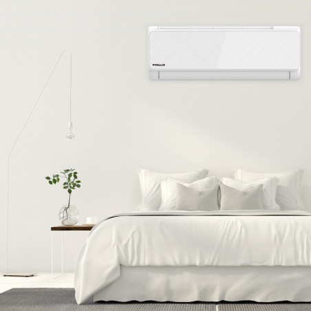 Инверторен климатик Finlux 18QUA58LIS, 18000 BTU, А+++, 40 м2, Wi-Fi, Плазмен филтър, 4D обдухване, Работа при -25C, Бял