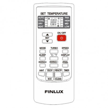 Колонен климатик Finlux 48KA3PH 48000 BTU, 120 м2, А+++, Трифазен, R32, 2100 м3/ч, Бял