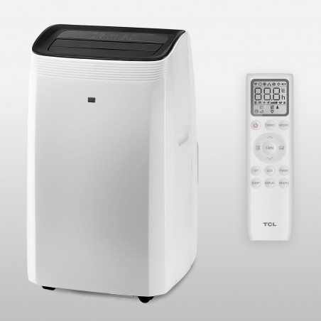 Мобилен климатик TCL TAC-12CHPB/MZ, 12000 BTU, A+, 35 м2, Wi-Fi, Таймер, SMART режим, ECO, LED, Бял