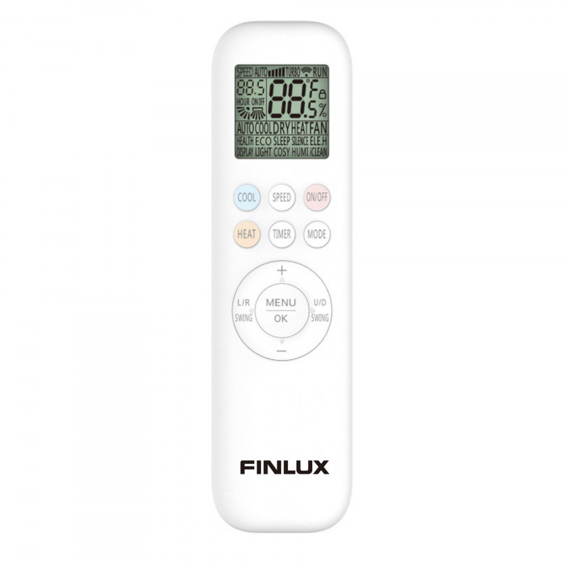 Инверторен климатик Finlux 12QUA58LIS, 12000 BTU, 30 м2, А+++, Wi-Fi, Работа при -25C, Плазмен филтър, Бял