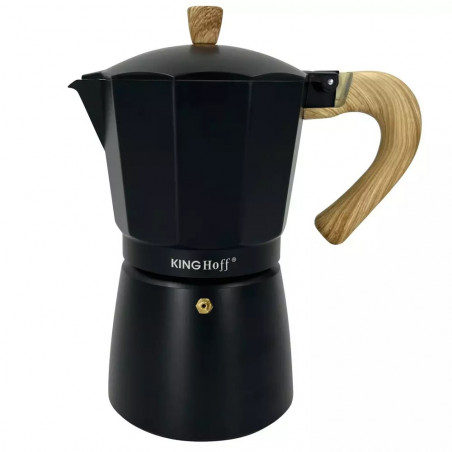 Кубинска кафеварка Kinghoff KH 1887, 9 чаши, 450 мл, Алуминий, Индукция, Черен
