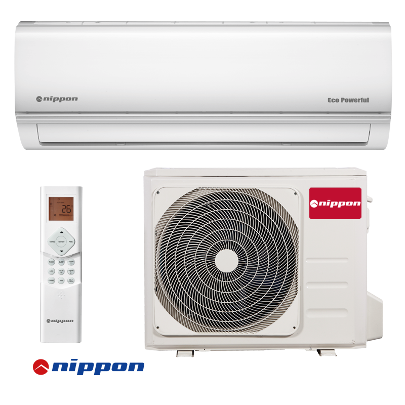 Инверторен климатик Nippon KFR 24DCA ECO POWERFUL, 24000 BTU, 45 м2, А++, Wi-Fi, R-32, Бял