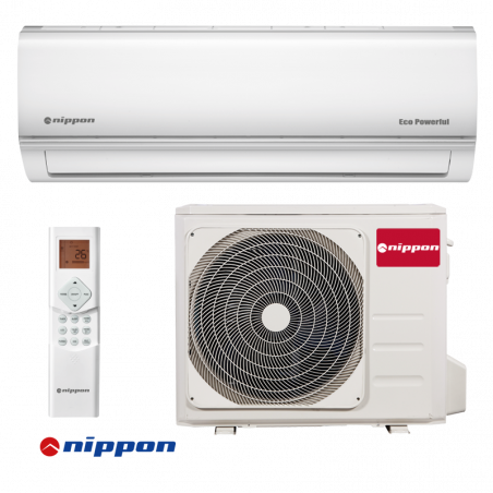 Инверторен климатик Nippon KFR 24DCA ECO POWERFUL, 24000 BTU, 45 м2, А++, Wi-Fi, R-32, Бял