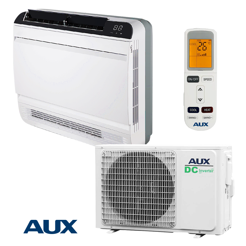 Инверторен климатик AUX AMCO-H18/4R3A + AM2-H18/4DR3S, 18000 BTU, 38 м2, A++, Подово тяло, R-32, Бял