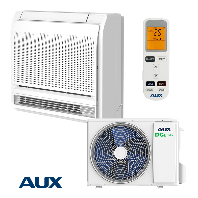 Инверторен климатик AUX AUCO-H12/4R3B + AL-H12/NDR3HB2(U), 12000 BTU, 25 м2, А++, Подово тяло, R-32, Бял