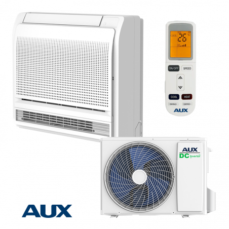 Инверторен климатик AUX AUCO-H12/4R3B + AL-H12/NDR3HB2(U), 12000 BTU, 25 м2, А++, Подово тяло, R-32, Бял