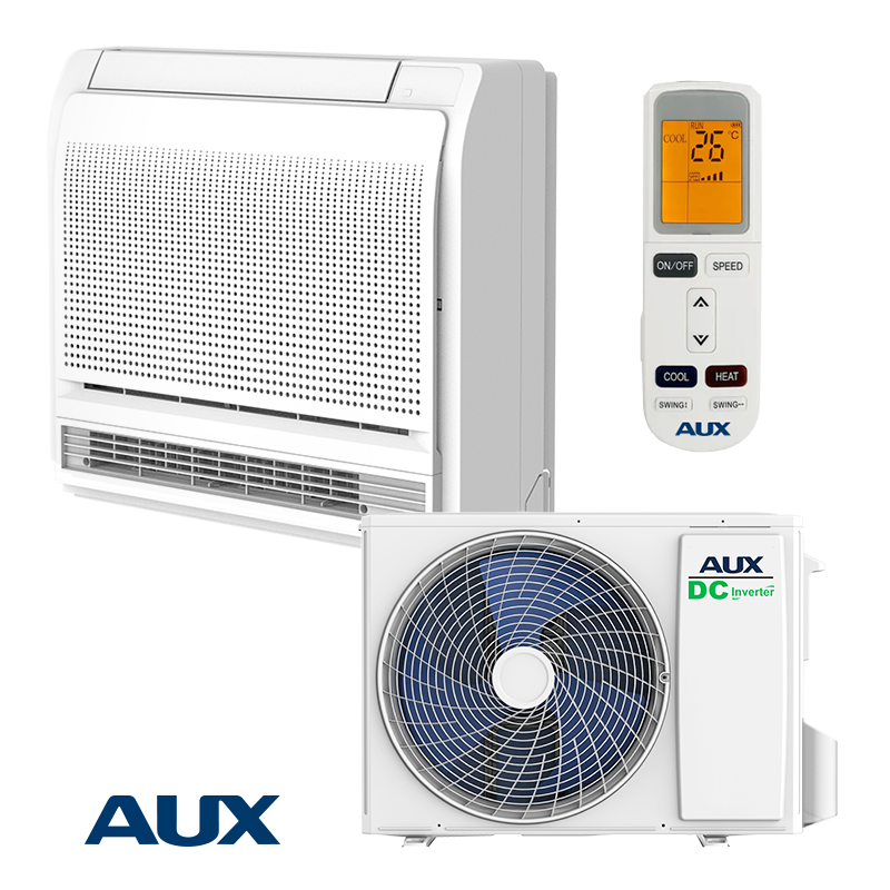 Инверторен климатик AUX AUCO-H18/4R3B + AL-H18/NDR3HB2(U), 18000 BTU, 35 м2, А++, Подово тяло, R-32, Бял
